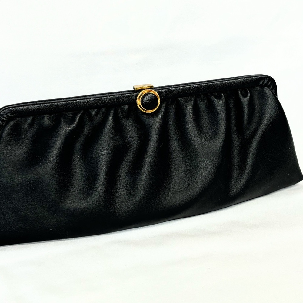 1950’s Vintage Chic Black Clutch with Gold Accent